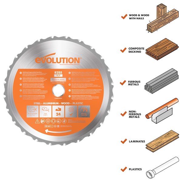10" Multi Material Blade, 1" Arbor